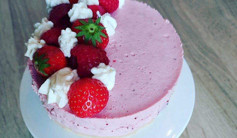 Recept - Koolhydraatarm yoghurttaartje met aardbeien